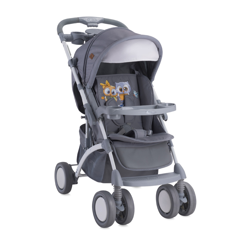 LORELLI Kolica APOLLO Grey Baby Owls + Torba za mame - dodatni pogled
