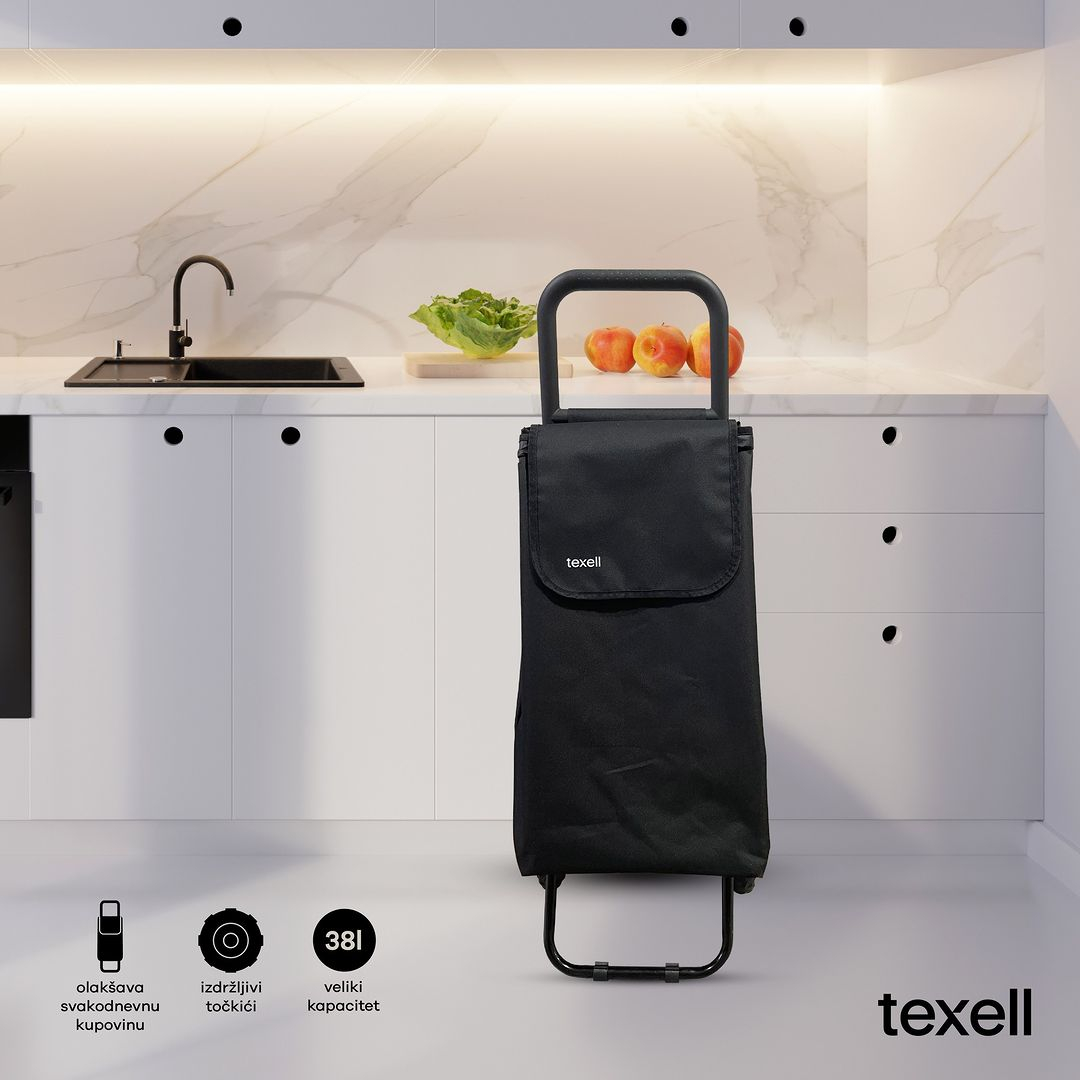 Torba za pijacu sa točkićima Ideal Texell TST-381 crna 38L - dodatni pogled