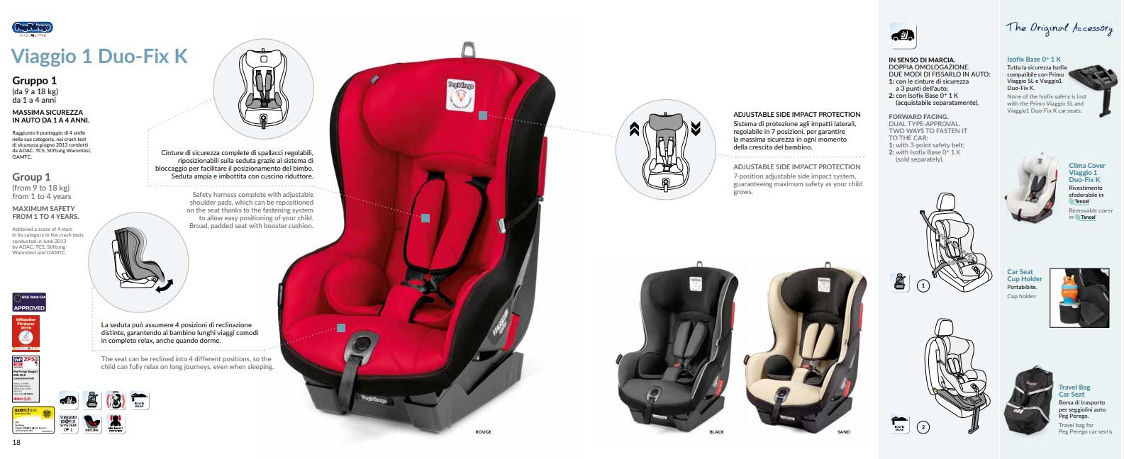 PEG PEREGO Autosedište VIAGGIO 1 DUO-FIX K 9-18kg Fleur - dodatni pogled