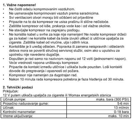 Kompresor za duvanje guma W-AK 12-250/2 - dodatni pogled