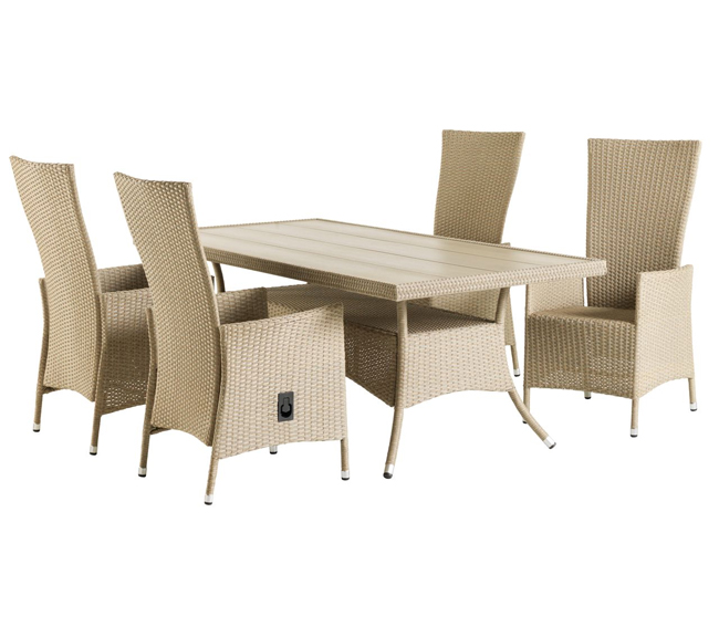 Baštenska garnitura Ciao Sto i četiri stolice sa podesivim naslonom - dodatni pogled