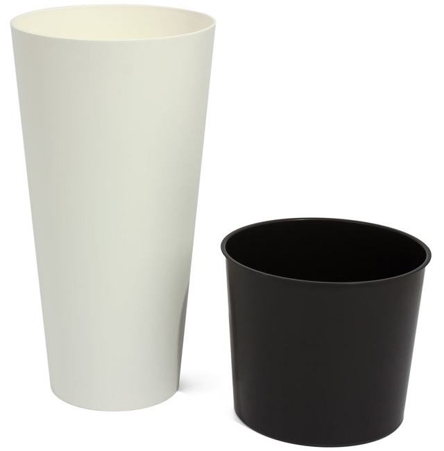 Prosperplast Saksija za cveće Tubus Slim White 25x48 DTUS250-S449 - dodatni pogled