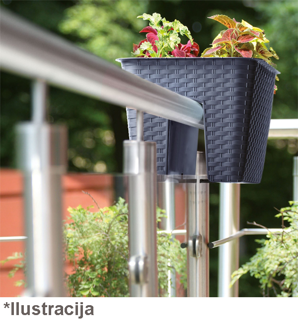 Prosperplast Balkonska saksija Ratolla Rail Mocca DRLB400-7529U - dodatni pogled