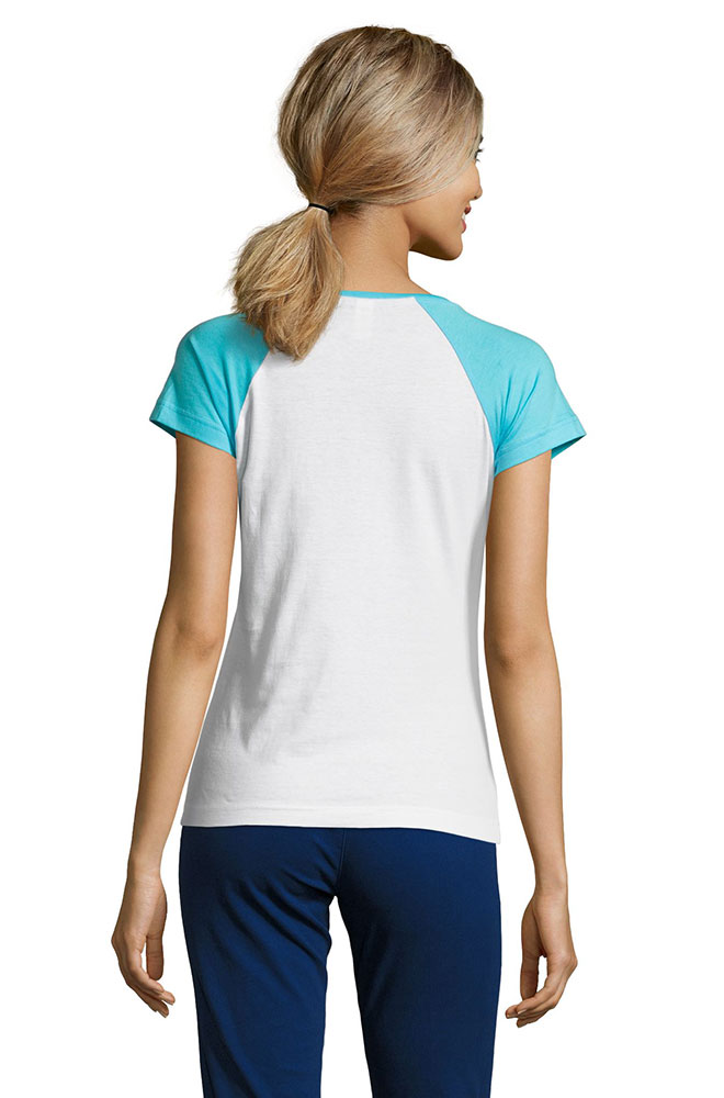 Sols Ženska majica sa kratkim rukavima Milky white/atoll blue veličina S 11195 - dodatni pogled