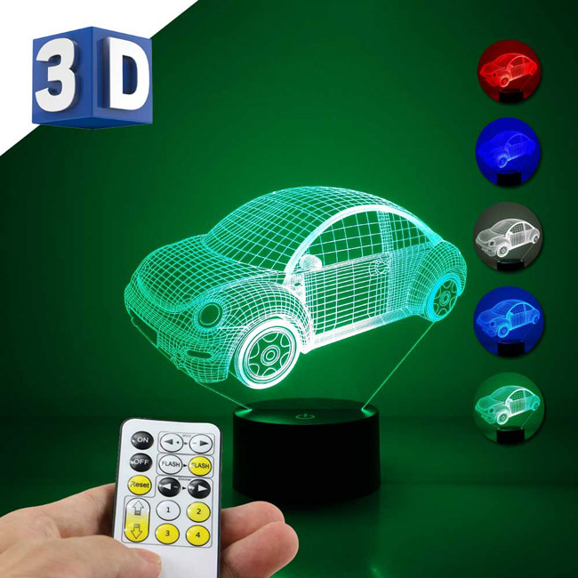 3D LED RGB lampa sa promenljivom bojom svetlosti Automobil - dodatni pogled