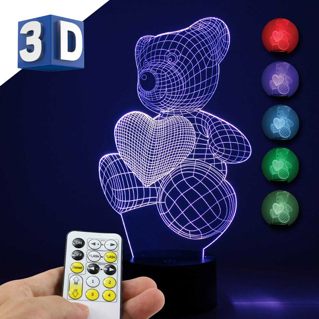 3D LED RGB lampa sa promenljivom bojom svetlosti Meda - dodatni pogled