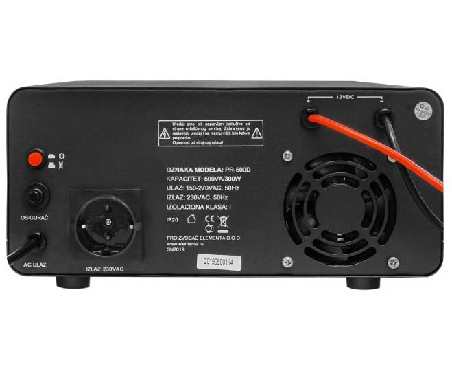 Naponski pretvarač 300W 12V-230V sa punjačem akumulatora PR-500D - dodatni pogled