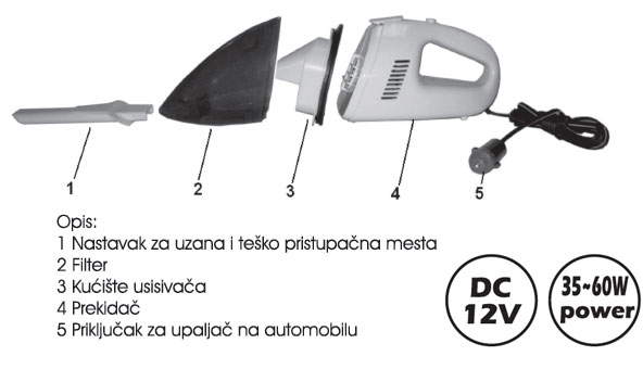 Usisivač za automobil WHS12 76001260 - dodatni pogled
