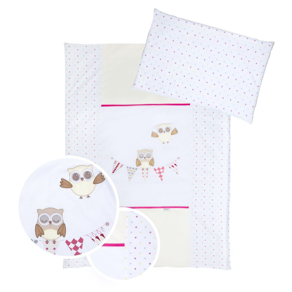 KLUPS Posteljina za bebe SET 5 delova NIGHT BIRDS Pink C-5/H237 - dodatni pogled