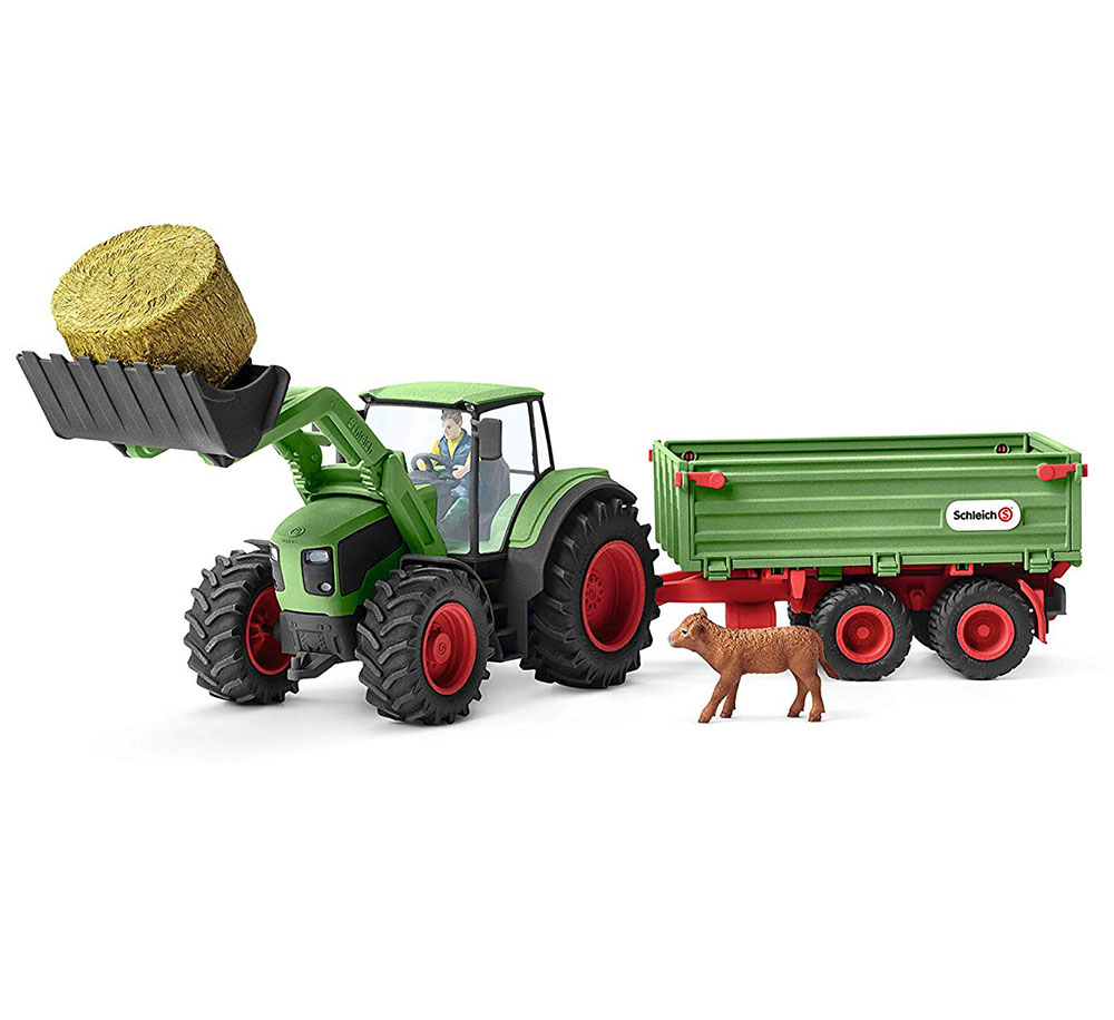Schleich Figure Domaće životinje - Traktor s prikolicom farmer i tele 42379 - dodatni pogled