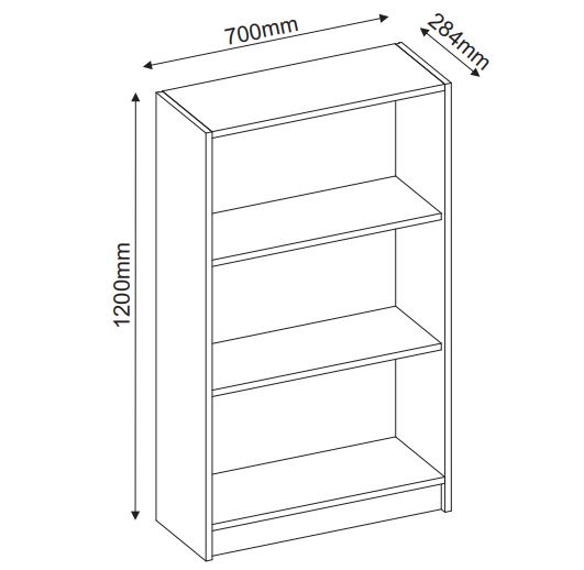 Polica za knjige Verona Boja hrasta - dodatni pogled