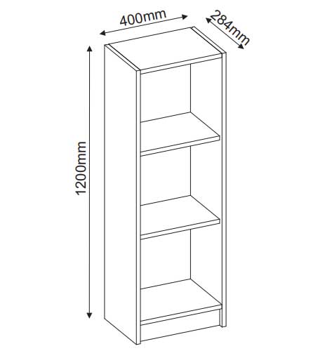 Polica za knjige Verona Narrow Boja hrasta - dodatni pogled