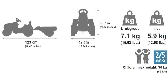 Dečiji traktor na pedale sa prikolicom Falk Toys 2058J - dodatni pogled