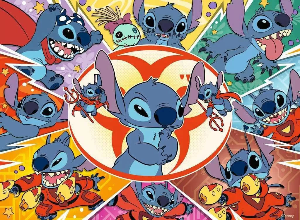 Puzzle slagalice za decu 100XXL delova Disney Stitch U mom svetu Ravensburger 12001071