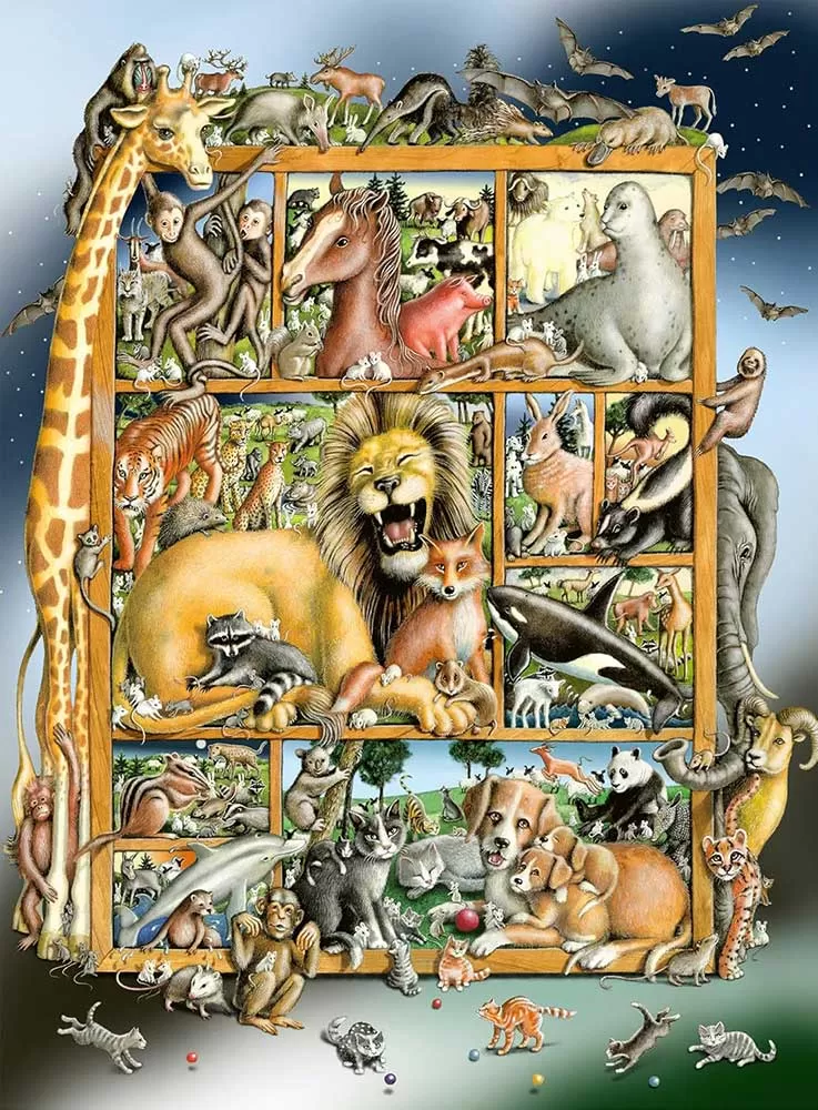 Puzzle slagalice za decu 100XXL delova Životinje na polici Ravensburger 12000862