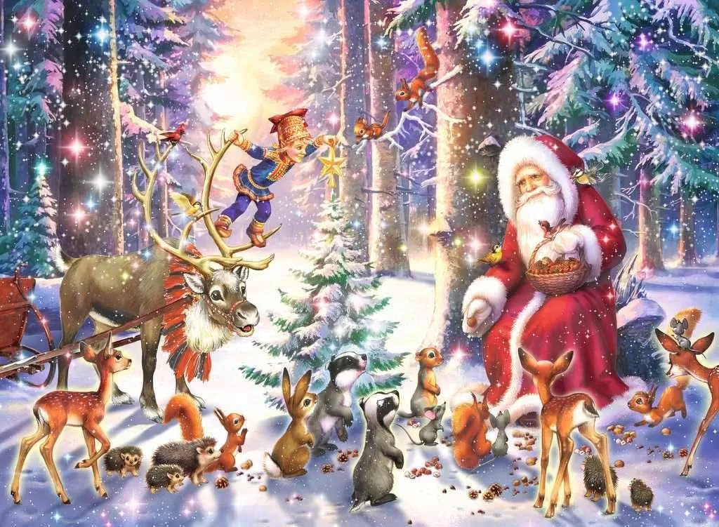 Puzzle slagalice za decu 100XXL delova Božić u šumi Ravensburger 12937