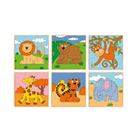 WOODY Slikovne kocke 3x3 - Slagalica EGZOTIČNE ŽIVOTINJE 93056 - dodatni pogled