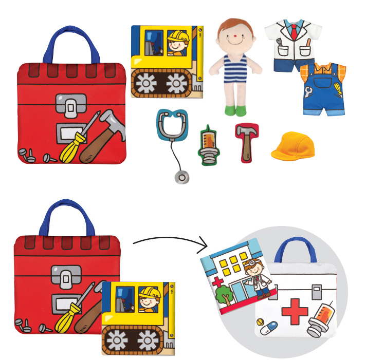 KSKIDS Set DOKTOR I INŽENJER - Role Play Doll Sets - Doctor and Engineer - KA10779 - dodatni pogled