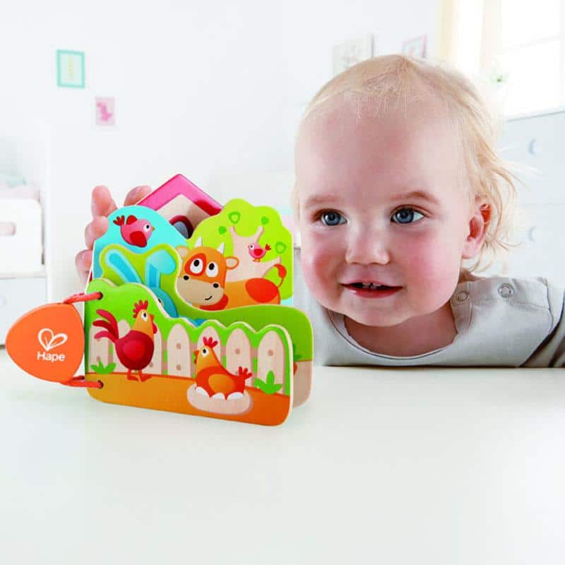 Drvena igračka - knjiga za bebe Farma životinja  - dodatni pogled