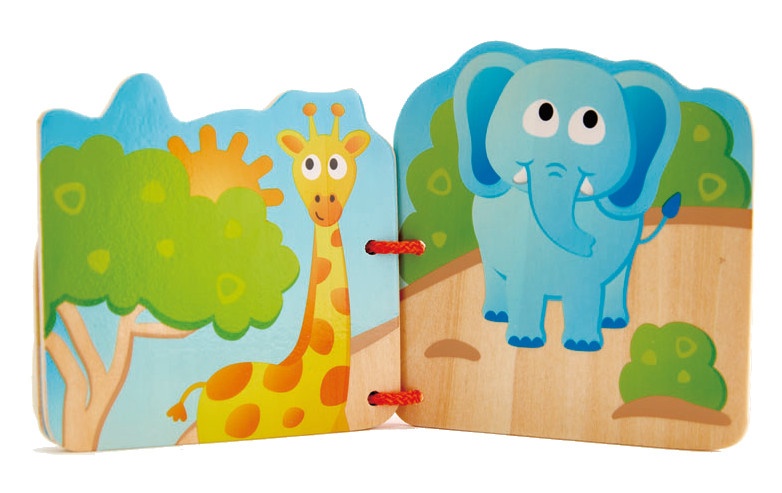Drvena igračka - knjiga za bebe Divlje životinje - dodatni pogled