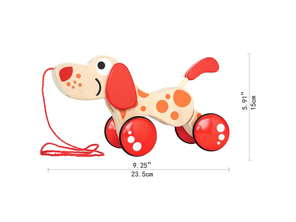 Drvena igračka na povlačenje Pepe u šetnji - dodatni pogled