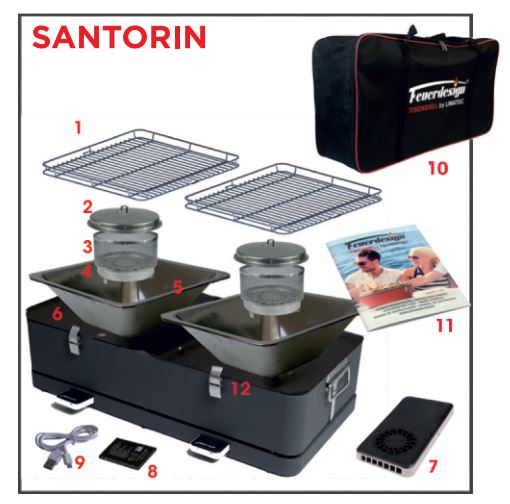 Feuerdesign Stoni roštilj na ćumur SANTORIN beli - dodatni pogled