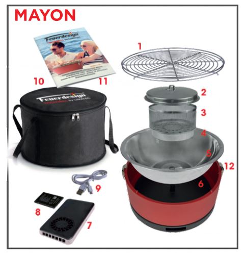 Feuerdesign Stoni roštilj na ćumur MAYON beli - dodatni pogled