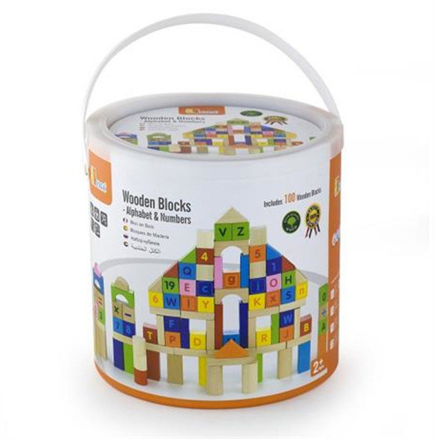Šarene drvene kocke sa slovima i brojevima 100 komada - dodatni pogled