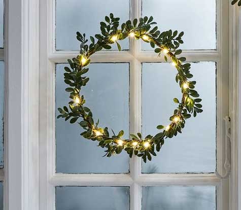 Novogodišnji dekorativni venac sa LED sijalicama na baterije 28cm - dodatni pogled
