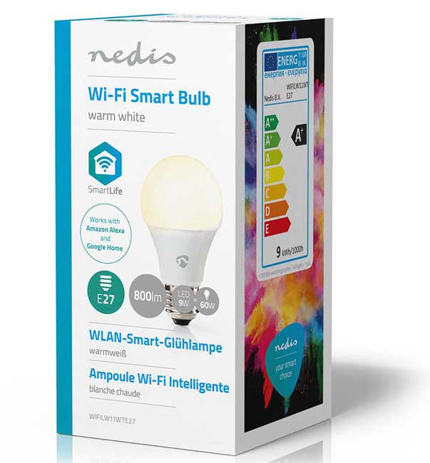 Smart Wi-Fi LED sijalica Toplo bela E27 9W  Nedis WIFILW11WTE27 - dodatni pogled