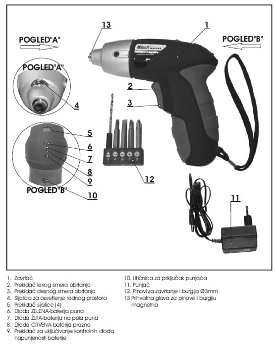 Mini Aku zavrtač WAS4.8-1 71304801 - dodatni pogled