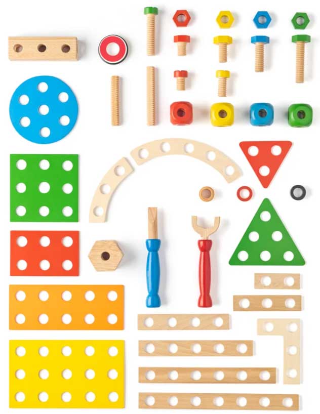 WOODY Drveni set sa alatom 340 delova Inženjer 90893 - dodatni pogled