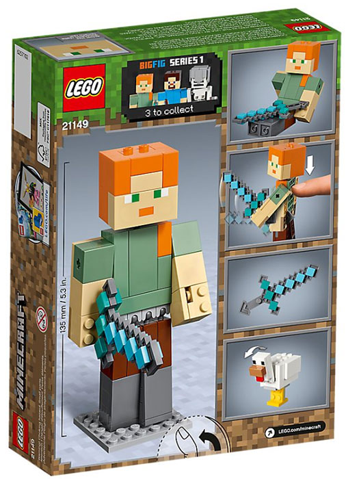 LEGO® Kocke Minecraft - Velika figura Aleksa sa piletom 21149 - dodatni pogled