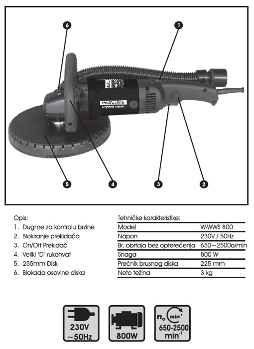 Brusilica za zid  WWWS800 72080090 - dodatni pogled