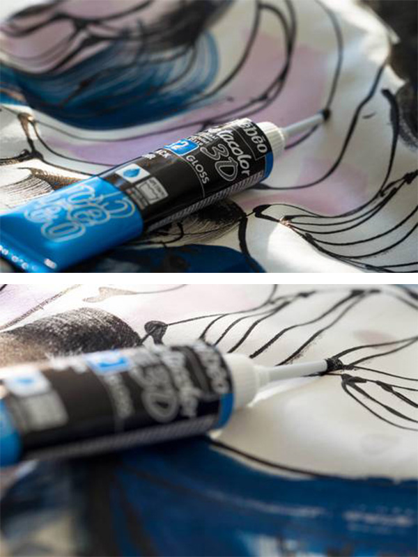 PEBEO Setacolor 3D - Gloss Effect - Reljefna boja za tekstil Baby Blue 20ml 664660 - dodatni pogled