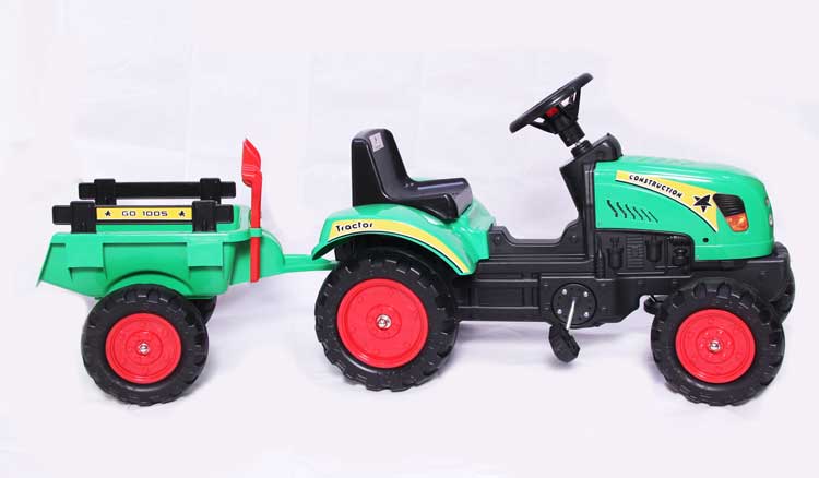 Dečiji Traktor sa prikolicom na pedale 01 Zeleni Go 1005 - dodatni pogled