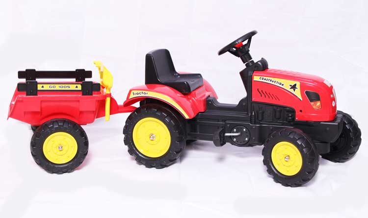 Dečiji Traktor sa prikolicom na pedale 01 Crveni Go 1005 - dodatni pogled