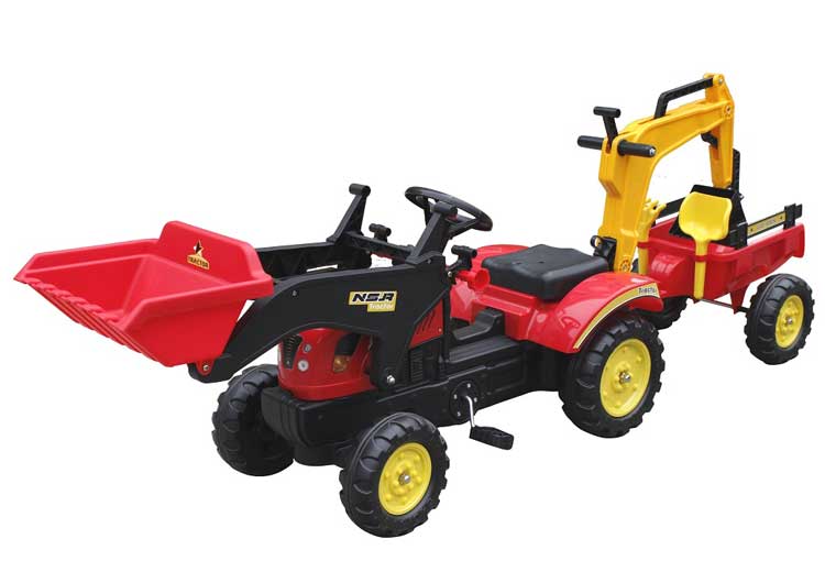 Dečiji Traktor sa prikolicom na pedale 09 Crveni Go 1005 - dodatni pogled