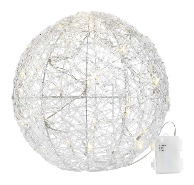 Dekorativna svetleća LED kugla na baterije 35 cm - dodatni pogled