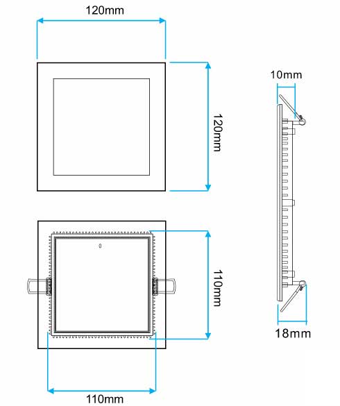 LED ugradna panel lampa 6W toplo bela M6UK/WW - dodatni pogled