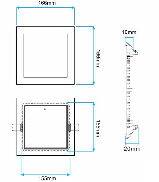 LED ugradna panel lampa 12W dnevno svetlo M12UK/W - dodatni pogled