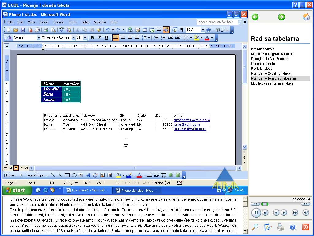 Multimedijalni kurs -  Word 2003 - dodatni pogled