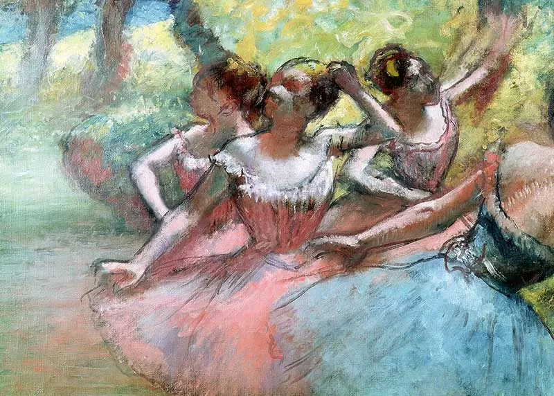 Puzzle slagalica 1000 delova Edgar Dega - Četiri balerine na pozornici Ravensburger ART 12001318