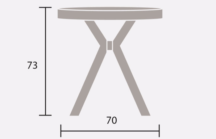 Baštenski sto Agile Ø70 - dodatni pogled