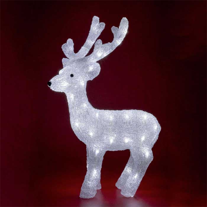 Veliki svetleći irvas s promenljivom bojom svetlosti 63cm KDA30 - dodatni pogled