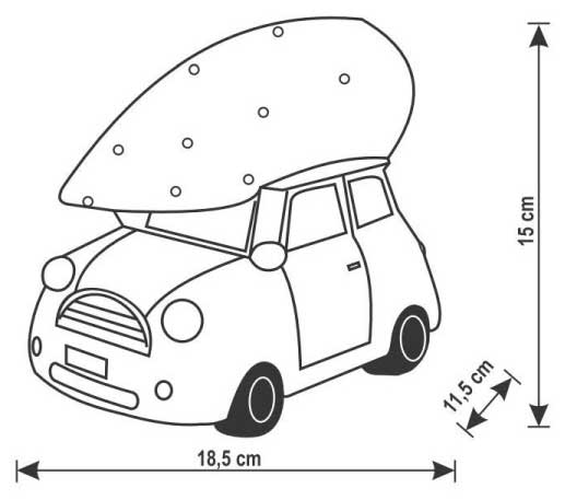 Keramička LED stona dekoracija Automobil KDCA15 - dodatni pogled