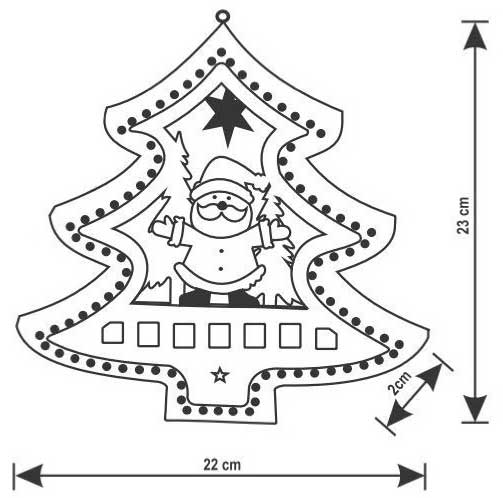 Viseća LED dekoracija Jelka KID23 - dodatni pogled