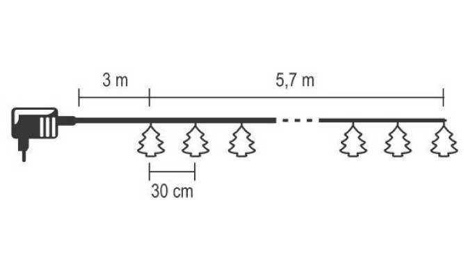 Dekorativne LED lampice u obliku jelke KLW20GP - dodatni pogled