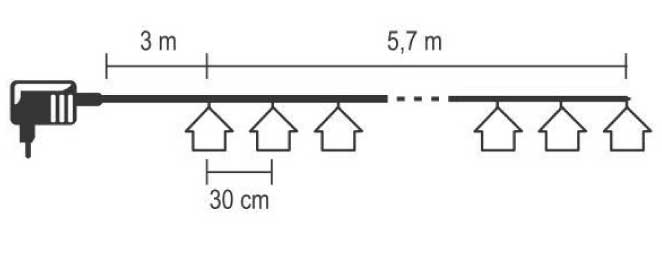 Dekorativne LED lampice u obliku kućica KLW20H - dodatni pogled