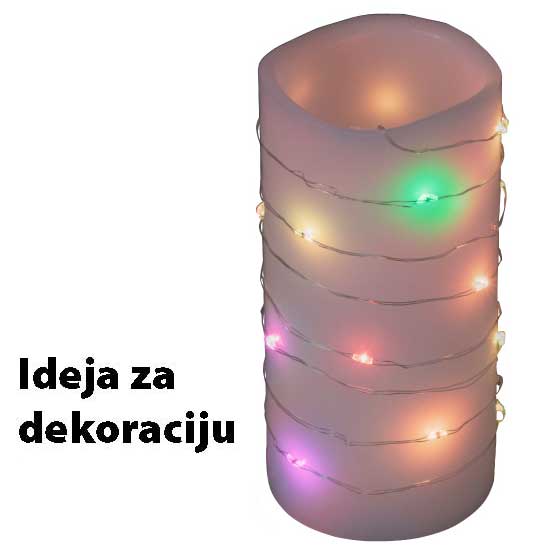 Dekorativne LED lampice na baterije 20 Multicolor LED MLF20/M - dodatni pogled